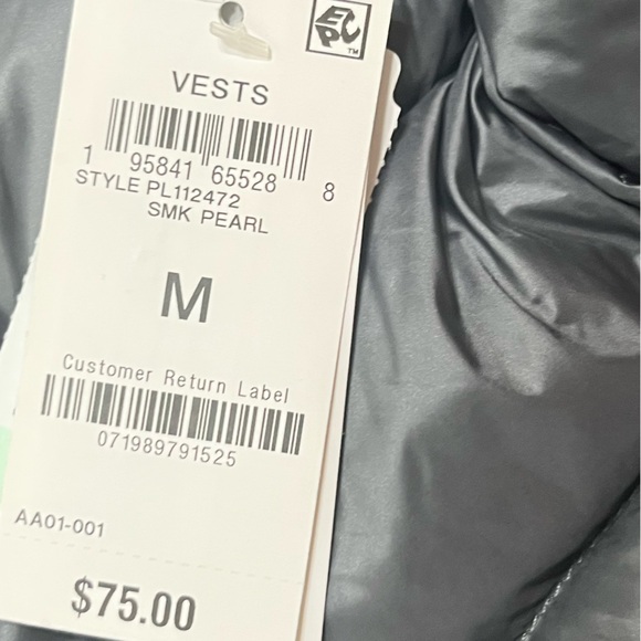 NWT Charter Club Gray Puffer Vest Size Medium - Picture 9 of 14